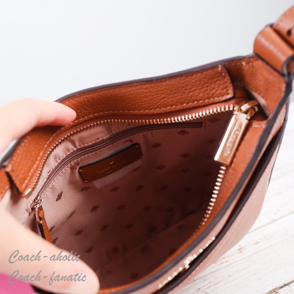 NWT Kate Spade New York Leila North South Leather Crossbody in Warm Gingerbread - Picture 10 of 10